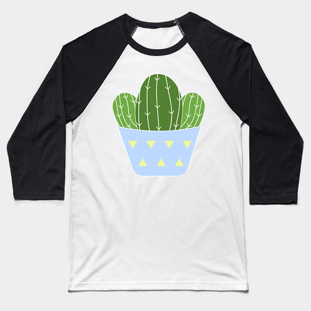 Cute mini cactus in a blue pot Baseball T-Shirt by Aoxydesign